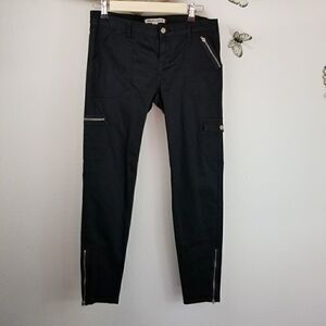 Andrew Charles moto cargo zip black skinny jeans